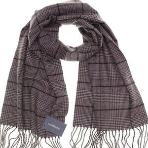 Unisex Purple Plaid Fringed Scarf